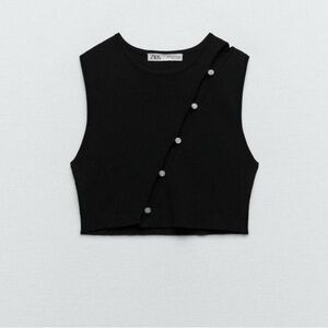 Zara Knit Top with Jewel Buttons